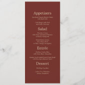 Elegante Bloem Caoba | Gouden Menukaarten Menu (Achterkant)