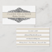Elegante bloem | champagneblik visitekaartje (Voorkant / Achterkant)