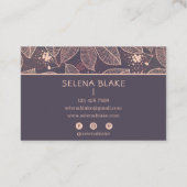 Elegante bloem | Chique en modern minimalistisch Visitekaartje (Achterkant)