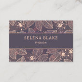 Elegante bloem | Chique en modern minimalistisch Visitekaartje (Voorkant)