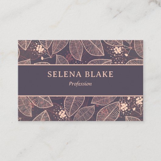 Elegante bloem | Chique en modern minimalistisch Visitekaartje (Voorkant)