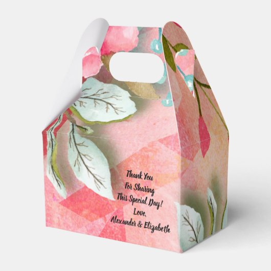 Elegante bloem dank u partij gunst bedankdoosjes (Achterkant)