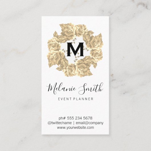 Elegante Bloem | Directeur Visitekaartje (Voorkant)