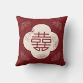 Elegante Bloem Dubbele Xi Chinese Bruiloft Kussen (Achterkant)