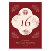 Elegante Bloem Dubbele XI Trouwtafel Nummer Kaart (Achterkant)