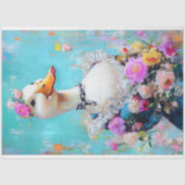 Elegante Bloem Eend Whimsicale Decoupage Tissuepapier (Voorkant)