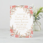 Elegante bloem- en blad-Spaanse Nuestra Boda Kaart (Staand voorkant)