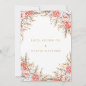 Elegante bloem- en blad-Spaanse Nuestra Boda Kaart (Achterkant)