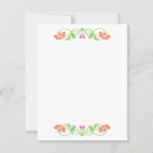 Elegante bloem- en krulontwerpen ontvangstkaarten kaart (Achterkant)