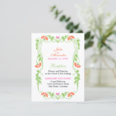 Elegante bloem- en krulontwerpen ontvangstkaarten kaart (Staand voorkant)