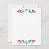 Elegante bloem- en krulontwerpen ontvangstkaarten kaart (Achterkant)