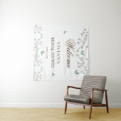 Elegante bloem- en vlinder bruidsdouche welkom wandkleed (In Situ (horizontaal))