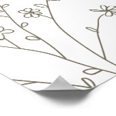 Elegante bloem- en vlinder bruiloftsshower welkom poster (Hoek)