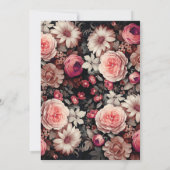 Elegante bloem en Zwarte Nuestra Boda Kaart (Achterkant)