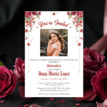 Elegante Bloem Foto Mijn Quince Quinceañera 15e