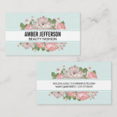 Elegante Bloem Frame Achtergrond Visitekaartje (Voorkant / Achterkant)