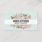 Elegante Bloem Frame Achtergrond Visitekaartje (Voorkant)