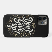 Elegante bloem "Geef niet op!" Motivatie Case-Mate iPhone Case (Achterkant (horizontaal))