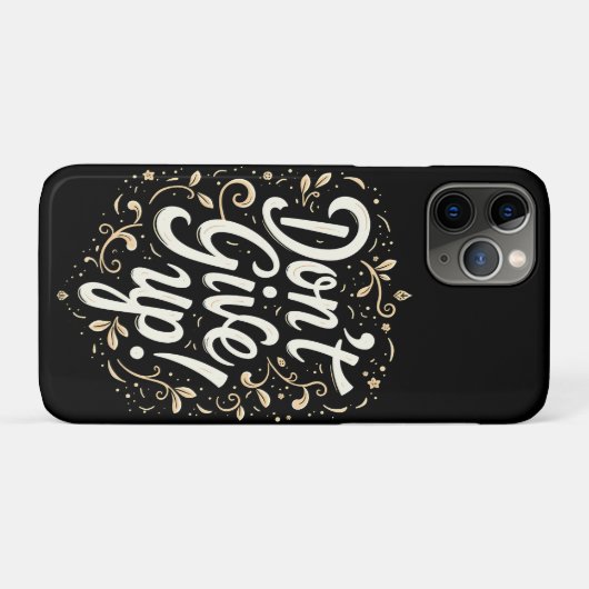 Elegante bloem "Geef niet op!" Motivatie Case-Mate iPhone Case (Achterkant (horizontaal))