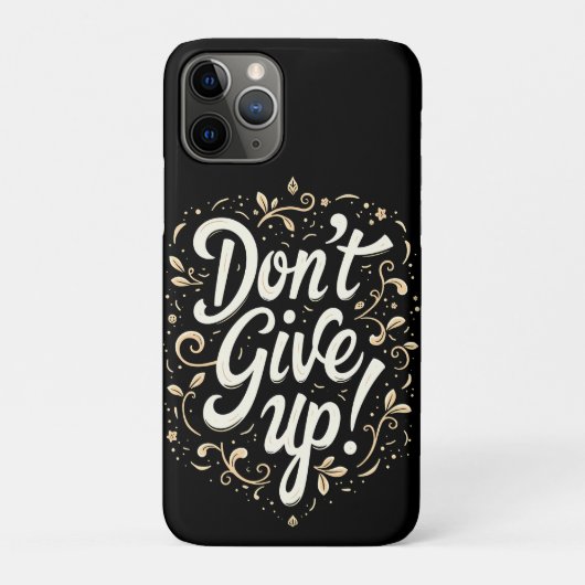 Elegante bloem "Geef niet op!" Motivatie Case-Mate iPhone Case (Achterkant)