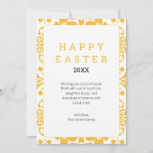 Elegante bloem geel Chic Modern Happy Pasen Feestdagenkaart (Voorkant)