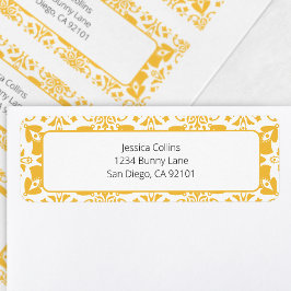 Elegante bloem geel chique moderne paasbrunch etiket