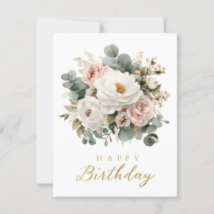 Elegante bloem "Gefeliciteerd met je verjaardag" Briefkaart