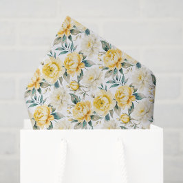 Elegante Bloem Gele Chrysanthemum en Pioen Tissuepapier