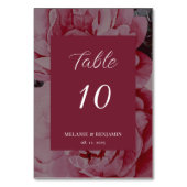 Elegante Bloem Gepersonaliseerde Trouwtafel Nummer Kaart (Voorkant)