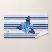Elegante bloem gestreept patroon monochromatisch b bad handdoek (Handdoek)
