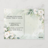 Elegante bloem goud groene professionele dank je briefkaart (Achterkant)