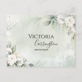 Elegante bloem goud groene professionele dank je briefkaart (Voorkant)