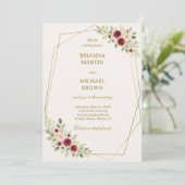 Elegante Bloem Goud Kaart (Staand voorkant)