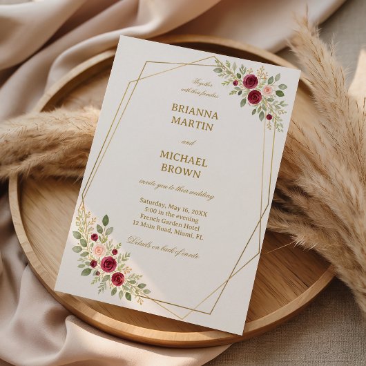 Elegante Bloem Goud Kaart