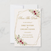 Elegante Bloem Goud Save The Date (Voorkant)