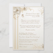 Elegante bloem gouden chic gala uitnodiging (Achterkant)