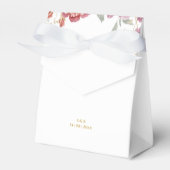 Elegante Bloem & Gouden Huwelijksgunst doos Bedankdoosjes (Voorkant Zijde)