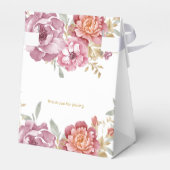 Elegante Bloem & Gouden Huwelijksgunst doos Bedankdoosjes (Achterkant)