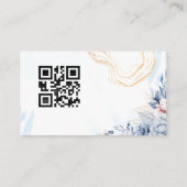 Elegante bloem gouden lijn QR-code visitekaartje (Achterkant)