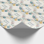 Elegante bloem Happy Easter Cadeaupapier (Hoek)