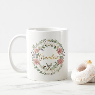 Elegante Bloem Illustratie Oma Tuin Liefhebbers Koffiemok