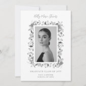 Elegante bloem in eigentijdse grijstinten Foto Kaart (Voorkant)