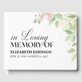 Elegante bloem in liefdevolle herinnering begrafen gastenboek (Voorkant)