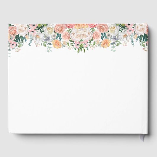 Elegante bloem in liefdevolle herinnering begrafen gastenboek (Achterkant)