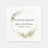 Elegante bloem in liefdevolle herinnering begrafen servet (Voorkant)