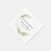 Elegante bloem in liefdevolle herinnering begrafen servet (Hoek)