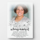 Elegante bloem in liefdevolle herinnering foto fotoplaat (voorkant)