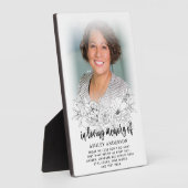 Elegante bloem in liefdevolle herinnering foto fotoplaat (Zijkant)