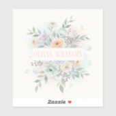 Elegante bloem in waterverf  sticker (Vel)
