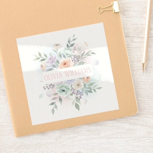 Elegante bloem in waterverf  sticker (Notitieboek)